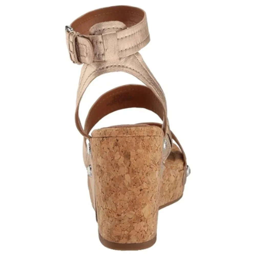 Lucky Brand Women's VALINTINA Wedge Platform Sandal, Stardust, 12M